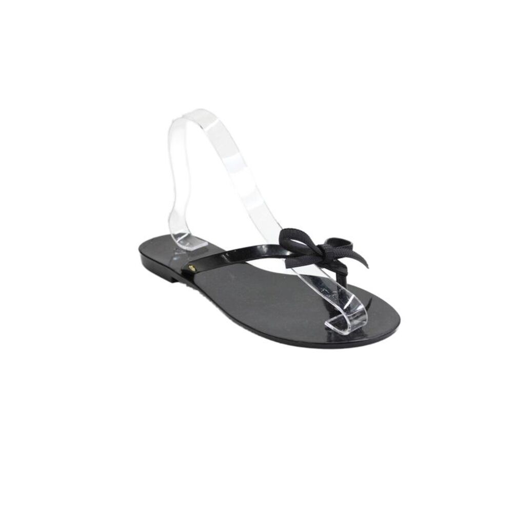 Melissa Womens Bow Detail Rubber Flip Flop Shoes Solid Black Size 6